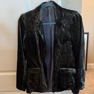 Anthropologie Olive Velvet Blazer